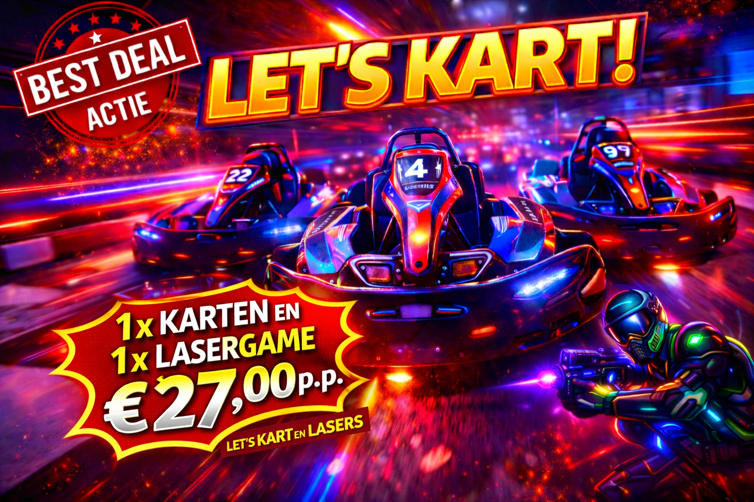 1× Kart + 1× Laserspiel