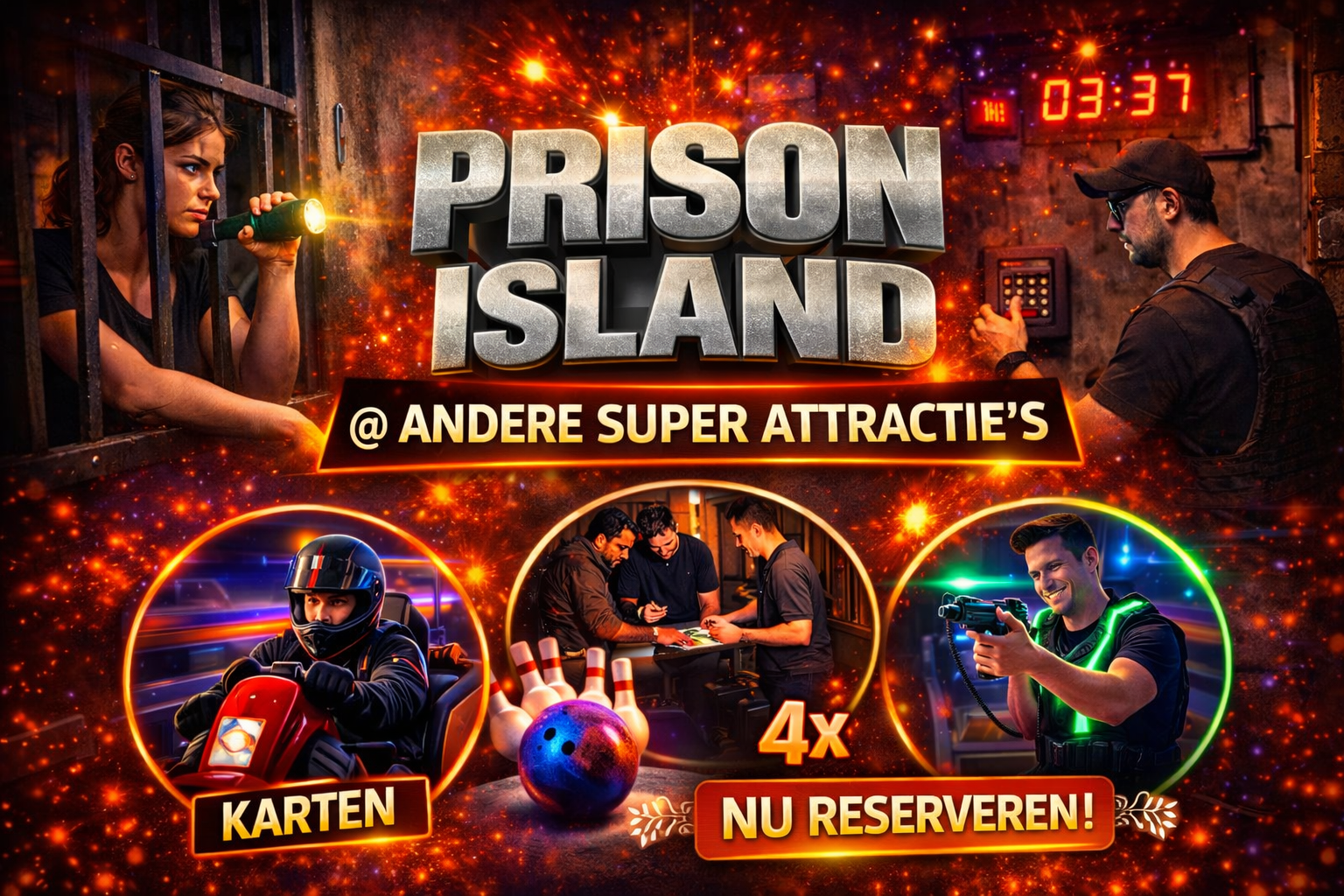 Prison Island A - Korridor mit Zellen