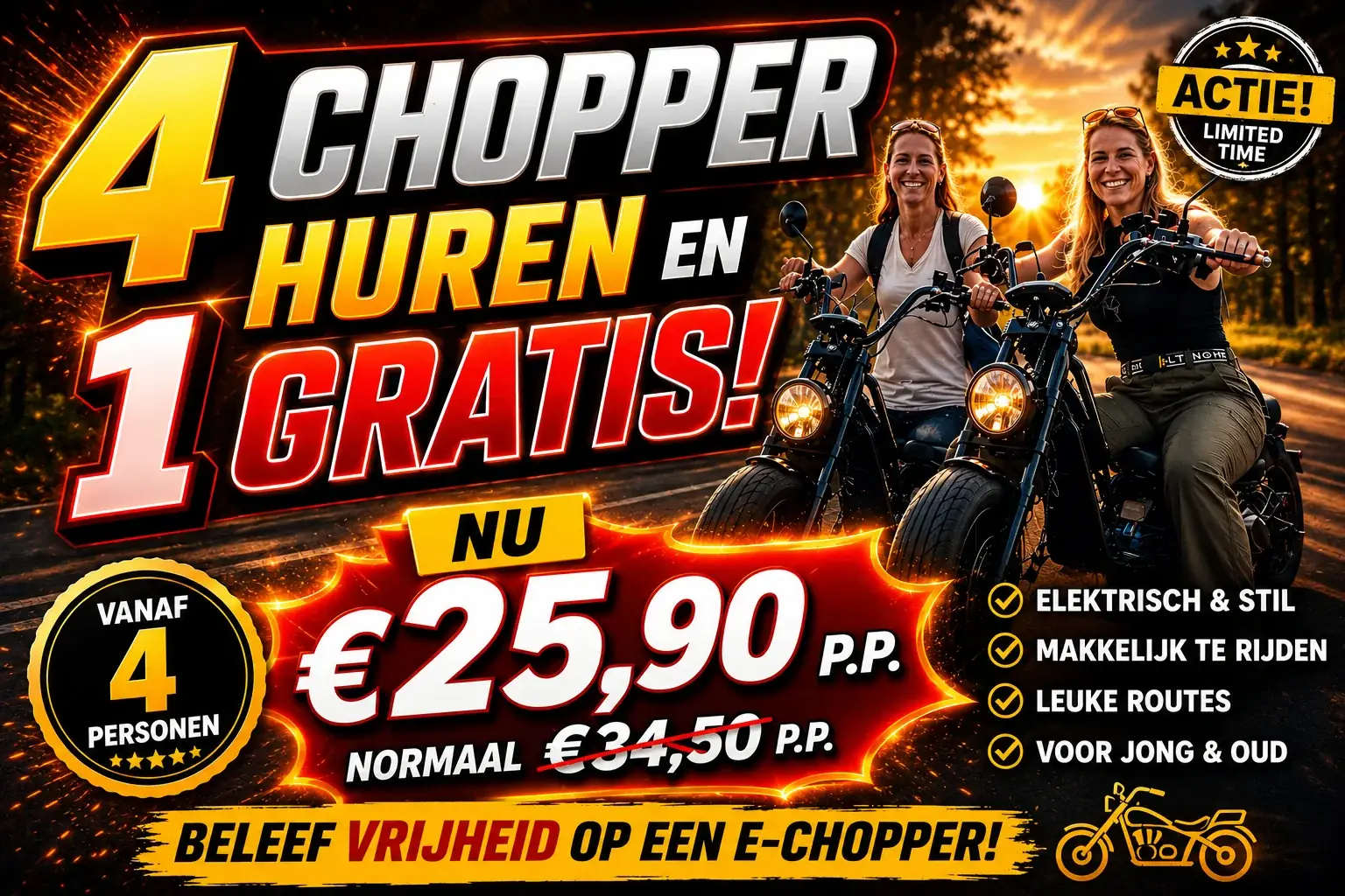Actie E-Chopper huren Winterswijk